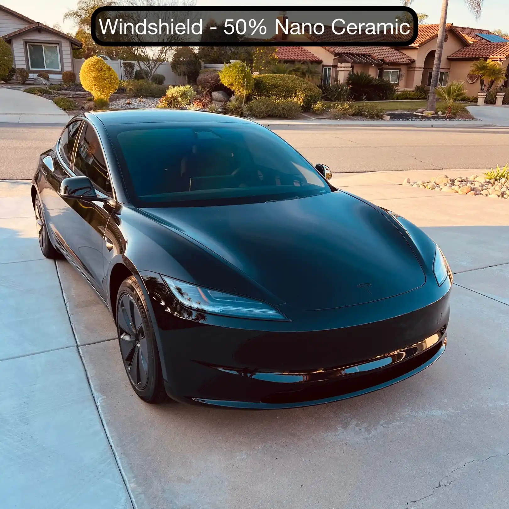 Tesla Model 3 with 50% nano ceramic windshield tint