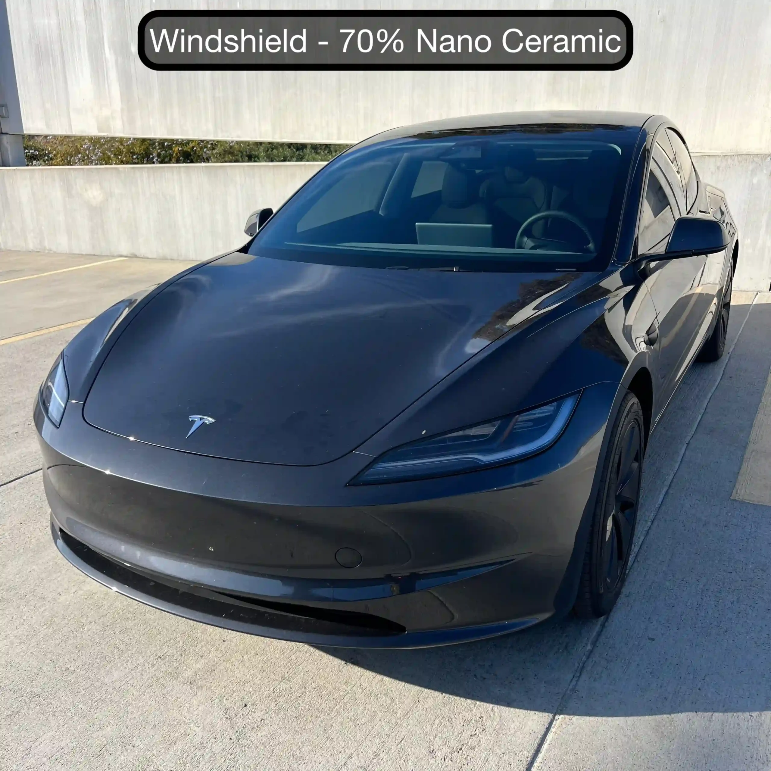 Tesla Model 3 with 70% nano ceramic windshield tint