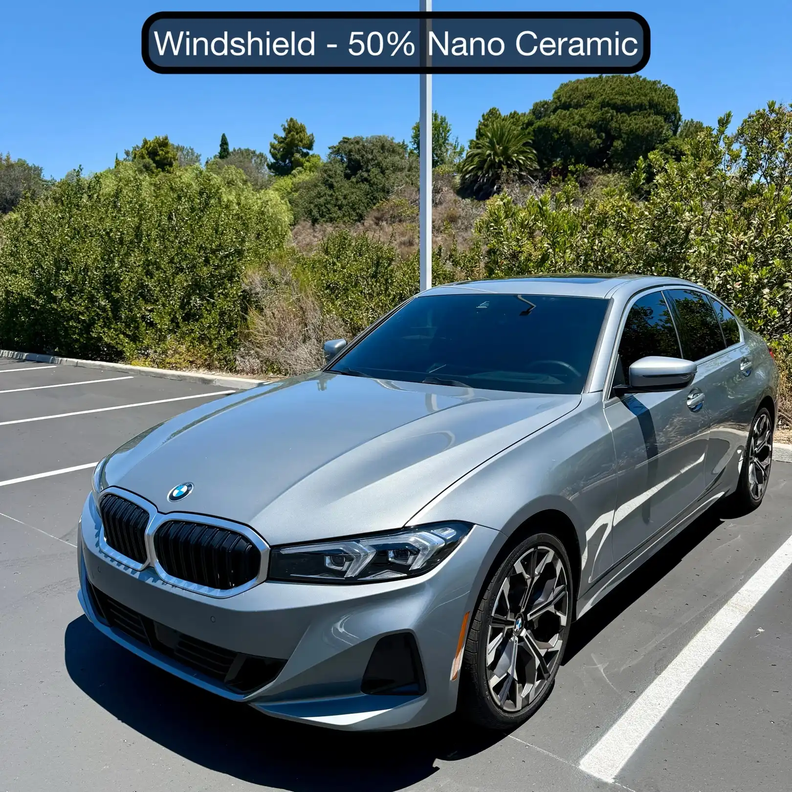 BMW 330 with 50% nano ceramic windshield tint