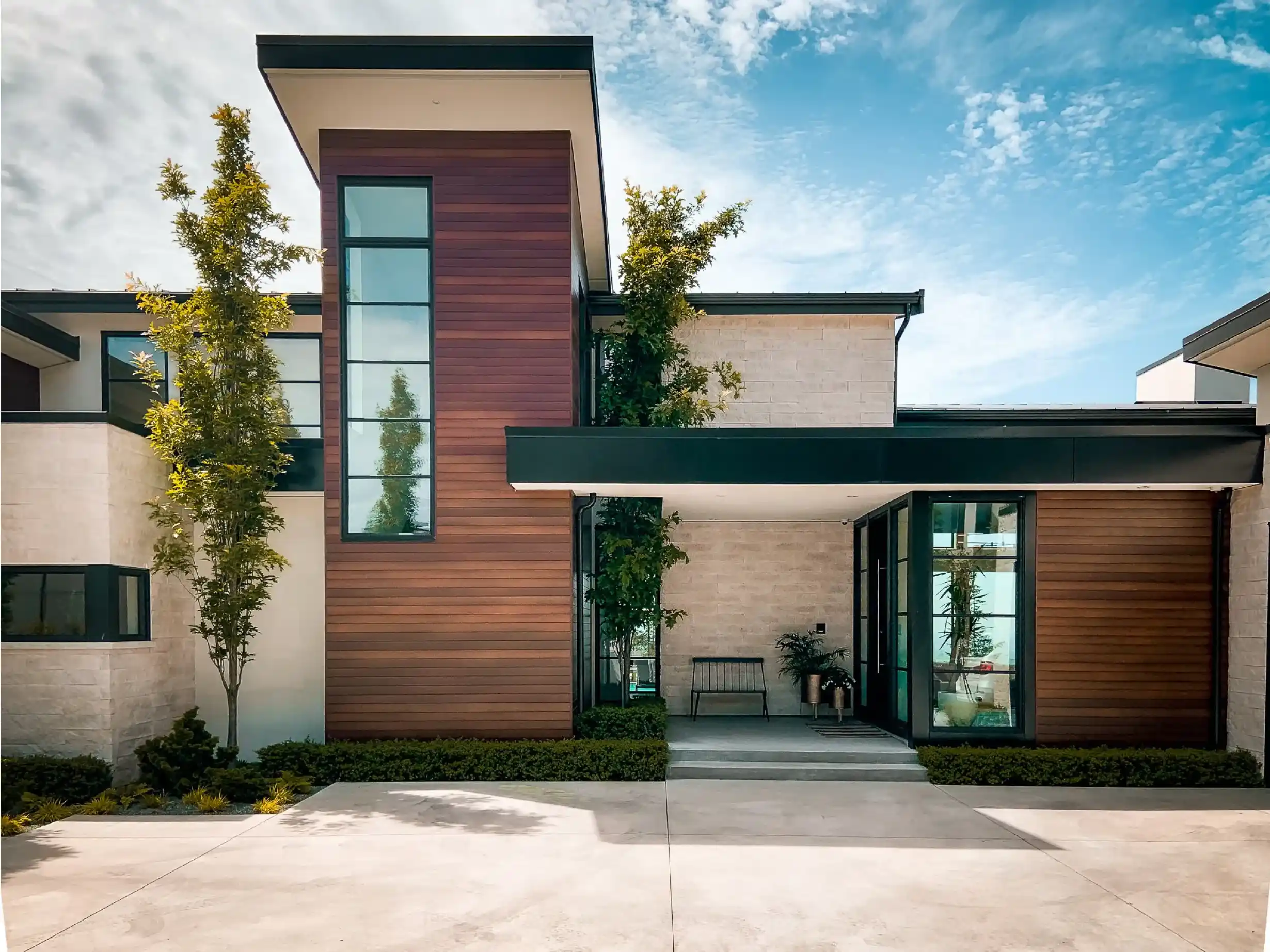 Modern San Diego home with residential window tinting for heat rejection, UV protection and privacy