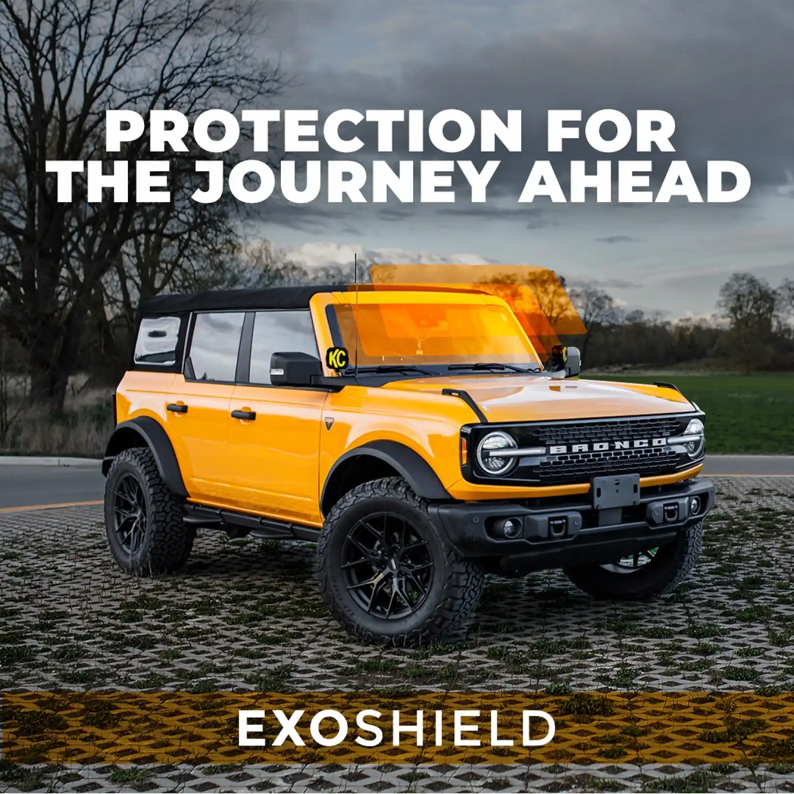 Ford Bronco with ExoShield windshield protection film for any environments
