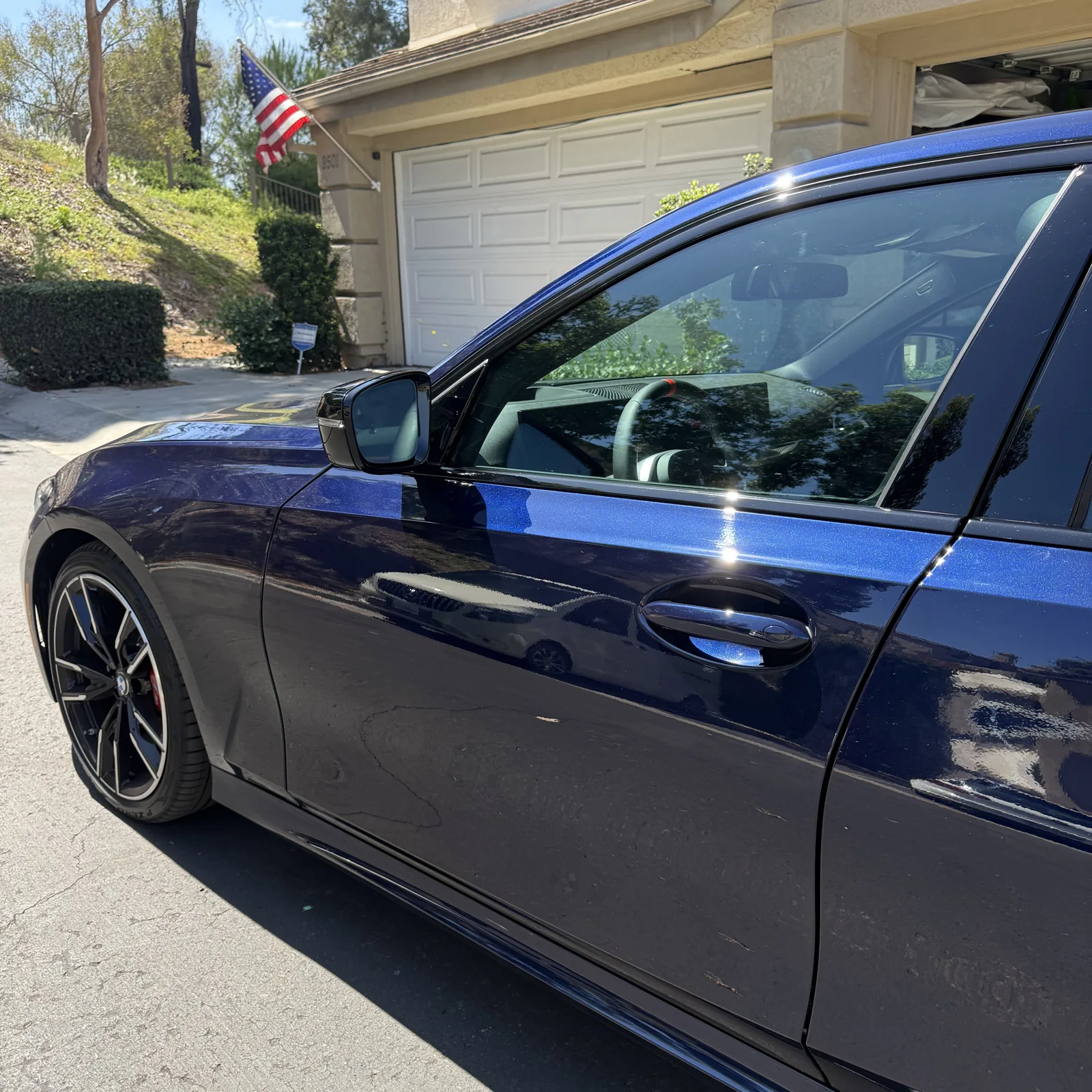 BMW 3 Series front door window with virtually clear 70% Nano Ceramic IR tint