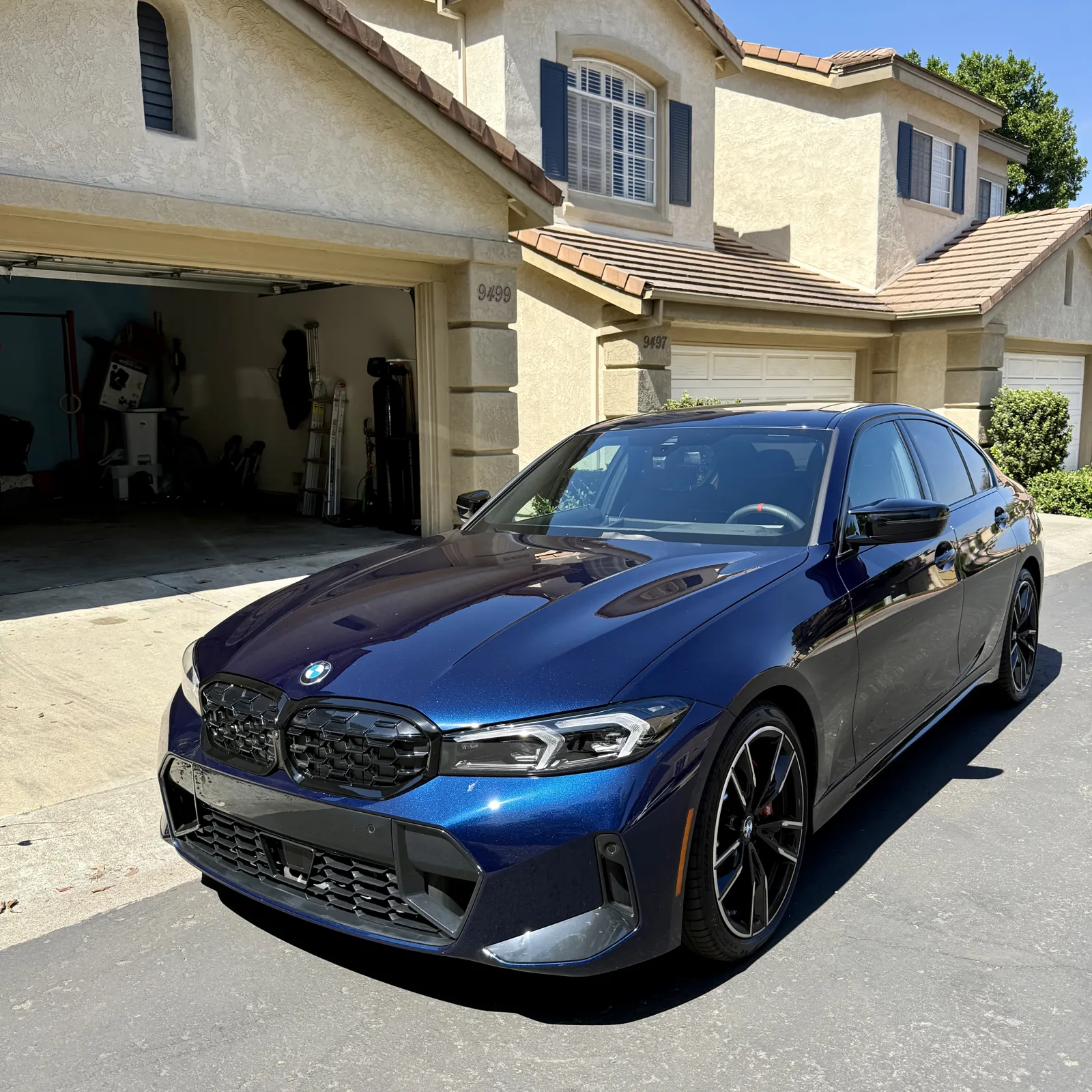 Blue BMW 3 Series after Nano Ceramic IR window tint installation in Rancho Peñasquitos
