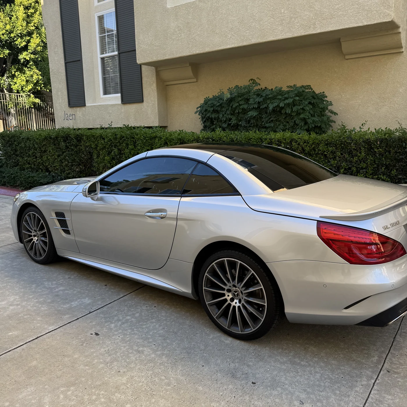 Side and rear view of the Mercedes-Benz SL550 with 35% Nano Ceramic IR window film