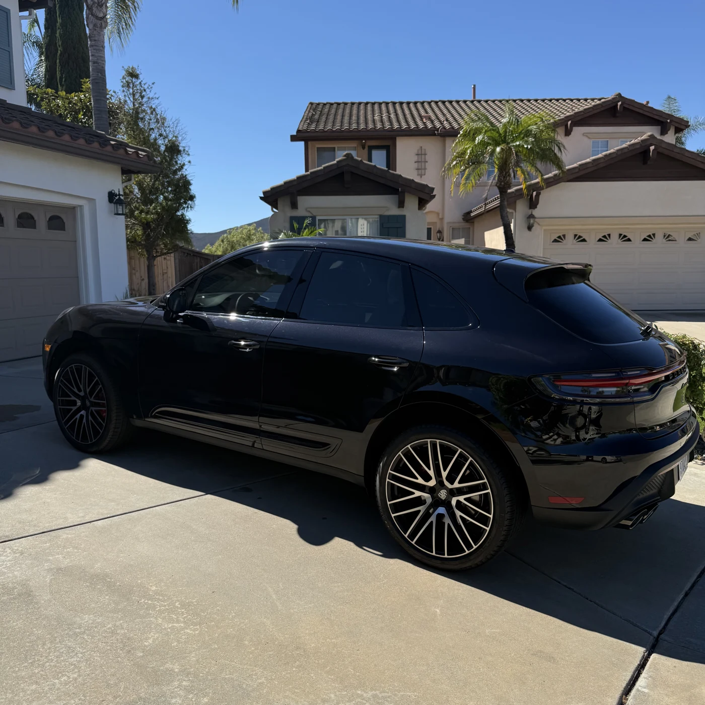 Finished Porsche Macan rear view with 70% Nano Ceramic IR film over factory privacy glass