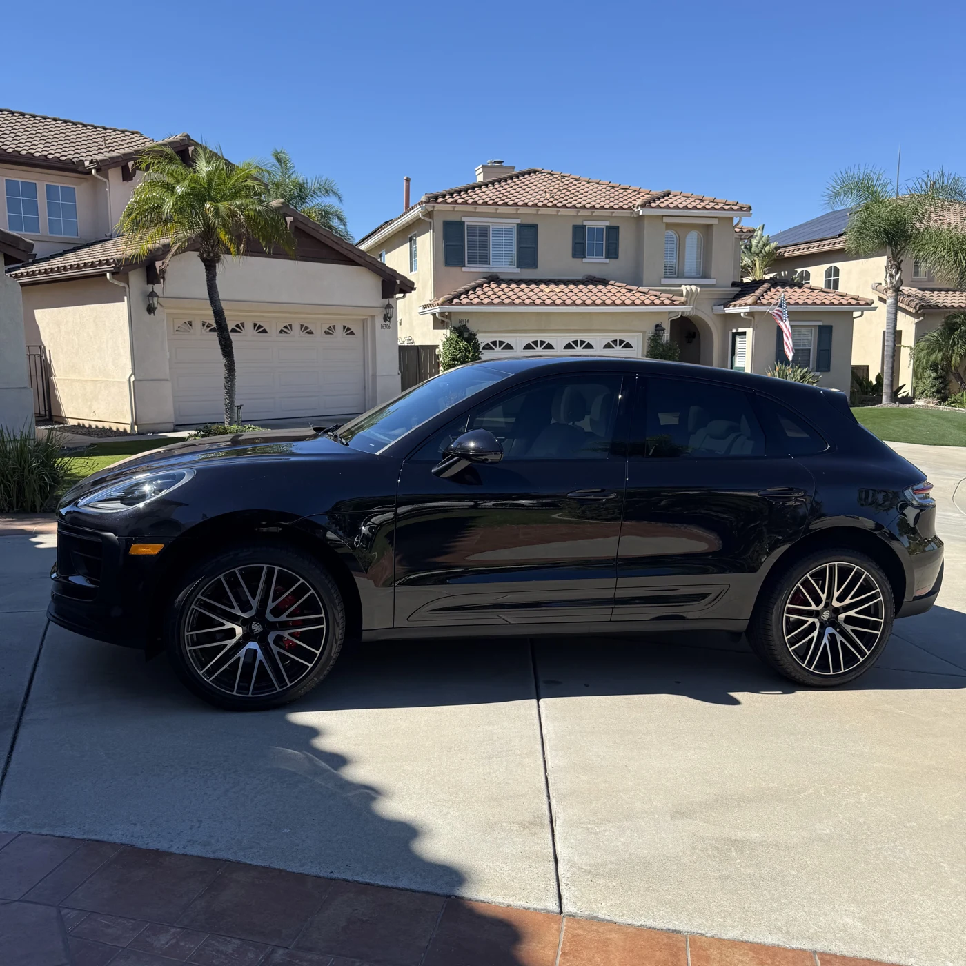 Porsche Macan side view with 20% front-window film and 70% film over rear privacy glass